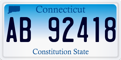 CT license plate AB92418