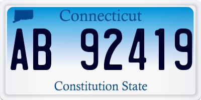 CT license plate AB92419