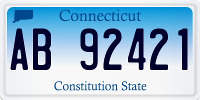 CT license plate AB92421