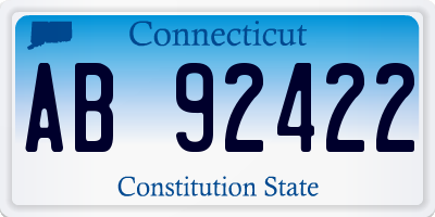 CT license plate AB92422