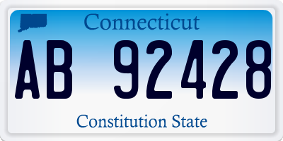 CT license plate AB92428