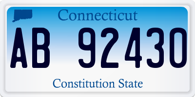 CT license plate AB92430