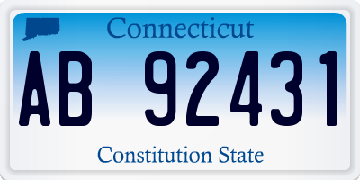 CT license plate AB92431