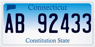 CT license plate AB92433