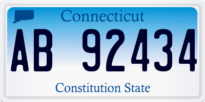 CT license plate AB92434