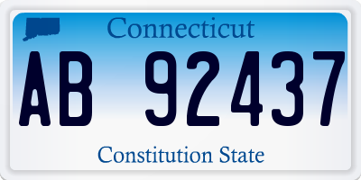 CT license plate AB92437