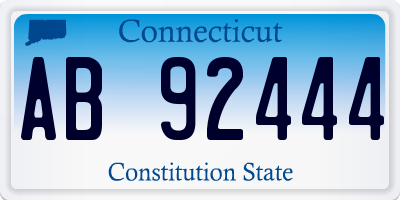 CT license plate AB92444