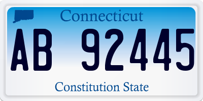 CT license plate AB92445