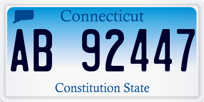 CT license plate AB92447