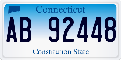 CT license plate AB92448