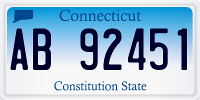 CT license plate AB92451