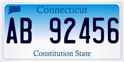 CT license plate AB92456