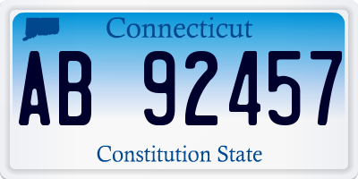 CT license plate AB92457