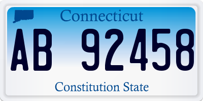 CT license plate AB92458