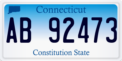 CT license plate AB92473