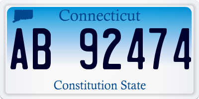 CT license plate AB92474