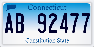 CT license plate AB92477