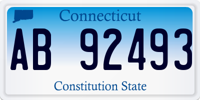 CT license plate AB92493