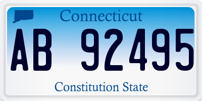 CT license plate AB92495