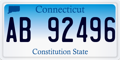 CT license plate AB92496