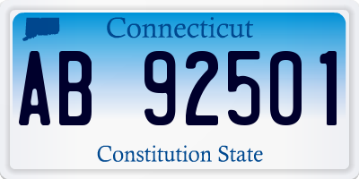 CT license plate AB92501