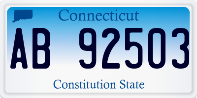 CT license plate AB92503