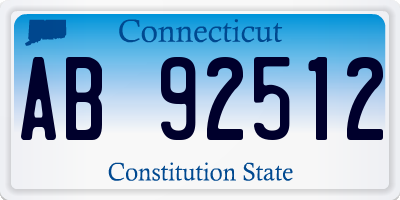 CT license plate AB92512