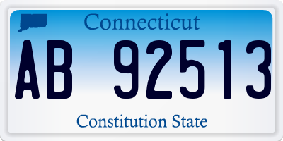 CT license plate AB92513