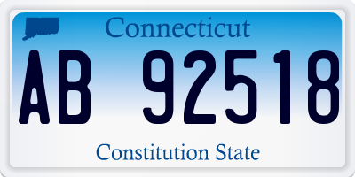 CT license plate AB92518