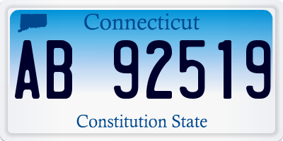 CT license plate AB92519