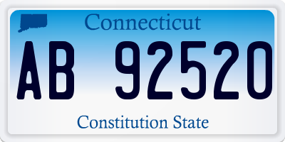 CT license plate AB92520