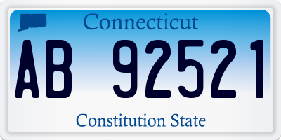 CT license plate AB92521