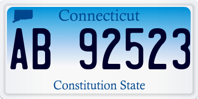 CT license plate AB92523