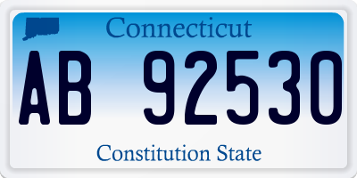 CT license plate AB92530