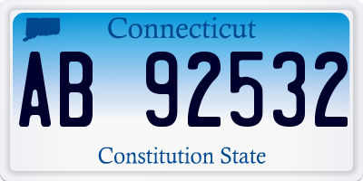 CT license plate AB92532