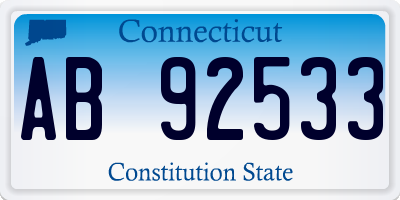 CT license plate AB92533