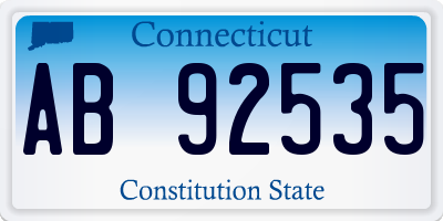 CT license plate AB92535