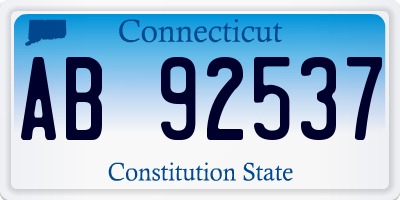 CT license plate AB92537