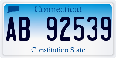 CT license plate AB92539