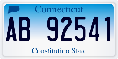 CT license plate AB92541