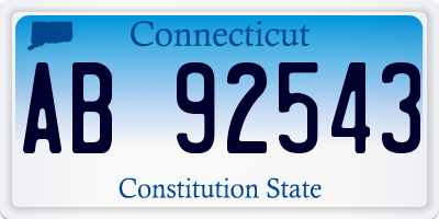 CT license plate AB92543