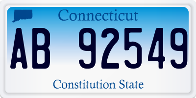 CT license plate AB92549