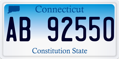 CT license plate AB92550