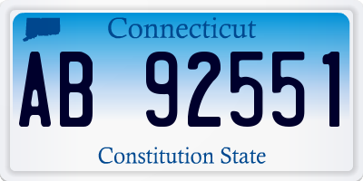 CT license plate AB92551