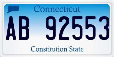 CT license plate AB92553