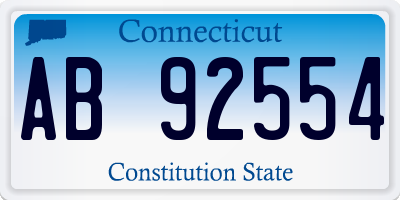 CT license plate AB92554