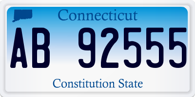 CT license plate AB92555