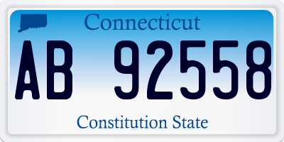 CT license plate AB92558