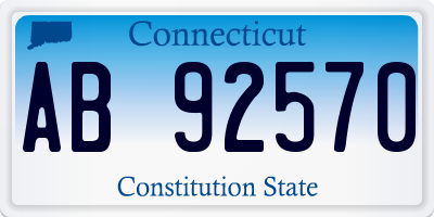 CT license plate AB92570