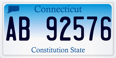 CT license plate AB92576